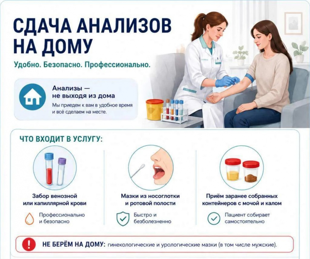 Анализы на дому в Екатеринбурге и области